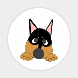 miniature pinscher black and tan peeking cartoon Magnet